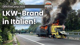 Bei LKW-Brand dazugekommen - LKW-Fahrer kroch in die brennende Kabine!