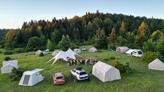 We Set Up a Glamping Village with 28 People, 9 Tents and 1 Caravan