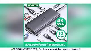 UGREEN 10Gbps USB C HUB 4K60Hz Type C to HDMI2.0 RJ45 PD 100W Adapter For Macbook iPad Pro Air M2 M1