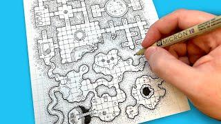 How to Draw A Detailed Dungeon Map (It's not hard!)