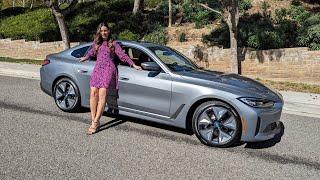 2024 BMW i4 eDrive35 in Skyscraper Grey / 19" Aero wheels Style 855 / BMW Review with Trish