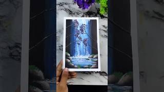 waterfall painting ️#art #painting #acrylic #artist @MyArtShine @wowartpainting
