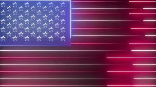 Neon Lights America Flag Loop Motion Graphics Animated Background - Free Footage