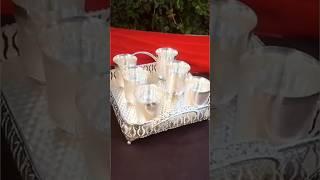 German Silver Tray and Glasses. wa#9787549994. Only Rs 2250/-. Please Subscribe 