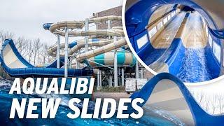 Riding the NEW Water Slides at Aqualibi 2023 | Walibi Belgium