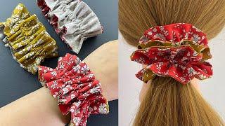 So Easy  New Style of Scrunchies  How to Make a Double Layered Scrunchie at Home  DIY Scrunchie