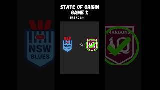 STATE OF ORIGIN TIPS - GAME 1 #shorts #nrl #round #final #tips #prediction #preview #football #footy