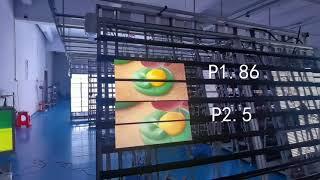 P1.86 VS P2.5 LED Display Modules Testing