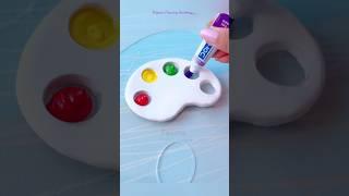 Make your own miniature Painting Set || Paint Palette & Paint brush #art #painting #shorts