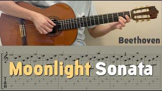 Sonata in C# minor "Moonlight" / Beethoven (Guitar) [Notation + TAB]