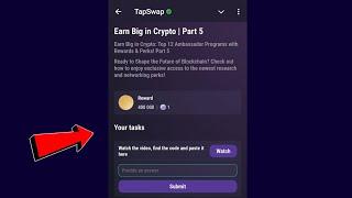 Earn Big in Crypto | Part 5 | TapSwap Code