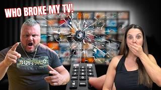 WE BROKE MY DAD'S BRAND NEW 85 INCH TV!! **INTENSE REACTION**