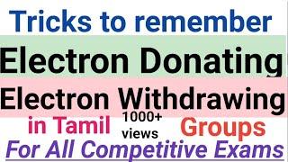 Tricks to find Electron Donating &Withdrawing Groups-in tamil