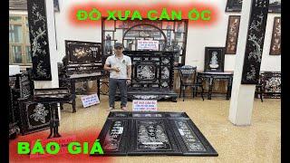 Tranh Gỗ Trắc Cẩn Ngà, tủ thờ cẩn ốc, Đồ Xưa MeKong, Đồ Xưa Sưu Tầm