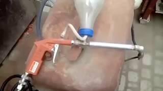 Обзор на самодельный пескоструйный пистолет.Работа над ошибками./Handmade sandblasting gun.