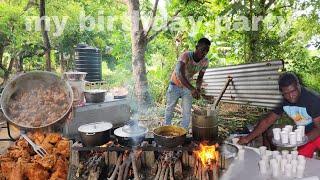 my Country style birthday party || sock fry chicken || curry lobster || conch soup || rice & peas