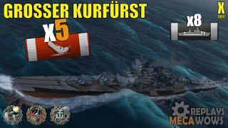 Grosser Kurfürst 5 Kills & 221k Damage | World of Warships Gameplay