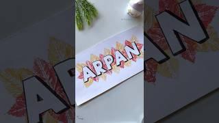 Name Calligraphy Ideas #leafart #calligraphy #ytshorts #handwriting