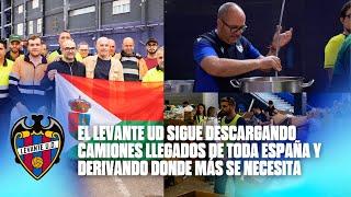 El Levante UD sigue descargando camiones llegados de toda España y derivando donde más se necesita