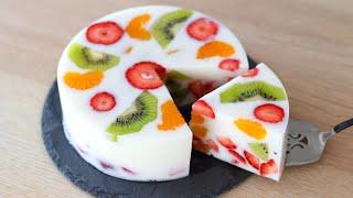 It's so easy to make ️10 minutes dessert - yogurt fruit jelly