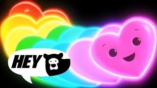 Hey Bear Sensory - Happy Hearts Disco! - Dance Video with Funky Music!