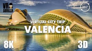 Valencia, Spain Guided Tour in 360 VR (short)- Virtual City Trip - 8K Stereoscopic 360 Video