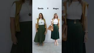 Look plus size, moda plus size, saia plissada plus size #modaplussize #lookplussize #plussize