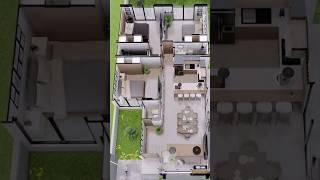 PLANO DE CASA 1 PISO CON 3 HABITACIONES #arquitectura #architecture #diseño #casa