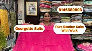 Georgette Suits # Pure Bember Suits With Work # 8146580803 # 20/9/24