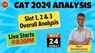 CAT 2024 Slot 1, 2 & 3 Detailed Analysis | CAT 2024 Post Exam Analysis | 2IIM CAT Prep