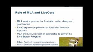 Goatmeat Webinar - The goat live-export industry - an overview