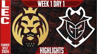 MDK vs G2 Highlights | LEC W1D1 Summer 2024 | MAD Lions KOI vs G2 Esports Week 1 Day 1