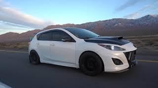 800 hp mazdaspeed 3, Rolling 2-step shoots flames out the quad exhaust (raw Clip)