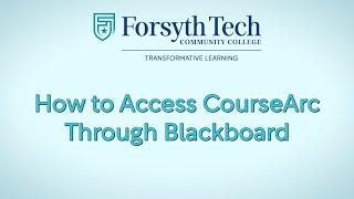 How to Access CourseArc Through Blackboard Learn