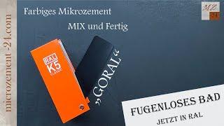 Mikrozement in RAL-Farben / farbiges BAD mit „GORAL“-Microzement Farbpalette