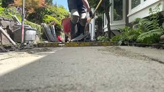 The best and simplest way to level the ground and SCREED for a natural stone walkway!