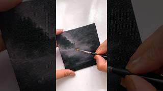 Painting Every Thing Black and White Except  | #minicanvas #acrylicpainting #easyart #youtubeshorts