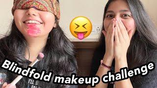 BLINDFOLD MAKEUP CHALLENGE| *hilarious| WITH BEST FRIEND| HIRAL PANCHAL