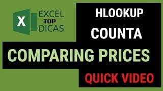 HLOOKUP - PRICE COMPARISON SHEET |EXCEL TOP DICAS - ENGLISH