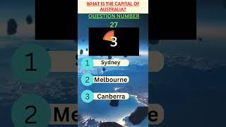 Facts! What is the capital of Australia? #quiz #iqtest #gk #largest #ocean #term2 #area #australia