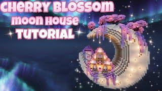 Minecraft | How to build a Cherry Blossom Moon House build tutorial