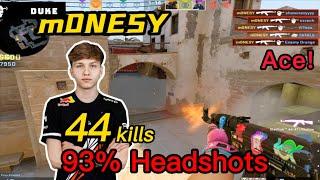 m0NESY Faceit Mirage POV - 44Kills! - 93% Headshots - 4 Triples ＆ Ace - CSGO m0NESY POV!