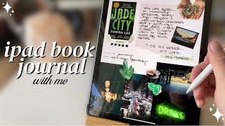 reading journal in my ipad | a chill jade city book journal spread + a little ipad gaming
