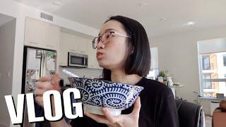 ENG) Weekend Vlog: Spicy spam kimchi with rice️, salmon rice ball, recipe for ox tail soup