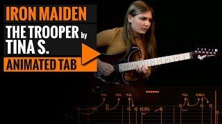 Tina S - The Trooper - Iron Maiden - Guitar Tutorial - Animated Tab