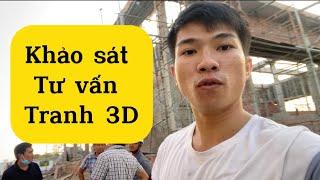 Em Ninh đi khảo sát tư vấn tranh 3d dán tường tại đồng tháp