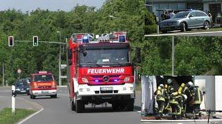 [Feuer im Autohaus] Einsatzfahrten zu Autohausbrand in Bad Essen-Rabber/ LF10 + ELW 1