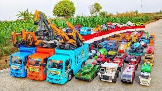 Mantap‼️Truk Oleng Bongkar Mainan Mobil Mobilan Polisi Truk Tronton Excavator Bus Mobil Balap  #395