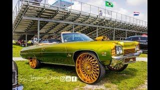 Gold wheels, Big motor, squatting on 30s Chevy Impala on Asantis in HD