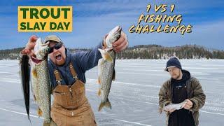 ICE FISHING for LAKE TROUT and BROOK TROUT | ICE FISHING DERBY | Poplar Point Camp